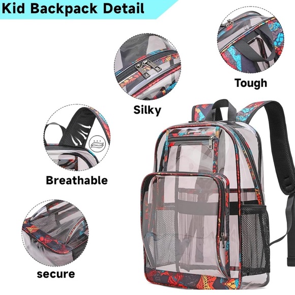 Clear Backpack Heavy Duty Backpacks Clear Bookbag Stadium Approved - Picture 7 of 8
